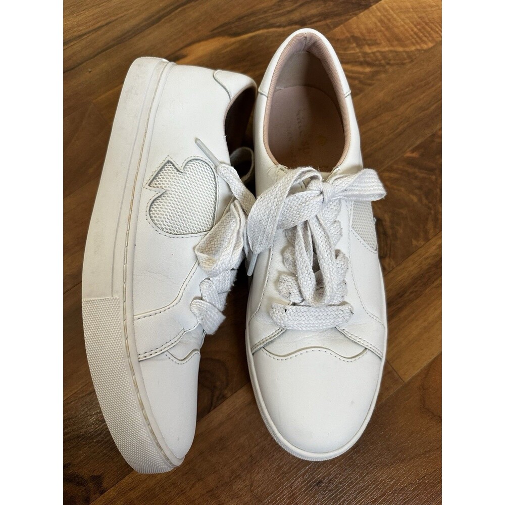 kate spade new york Fez White Leather Comfort Sneakers Women's Size 8.5